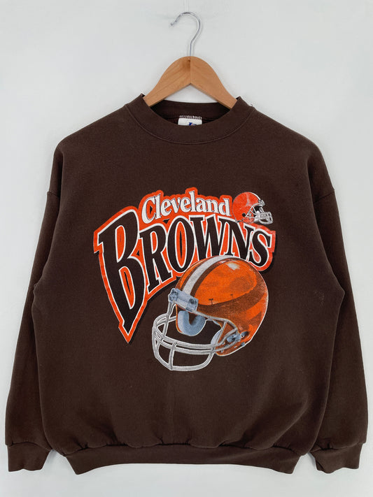 Vintage CLEVELAND BROWNS Size L Vintage NFL Sweat-Shirt / F699S