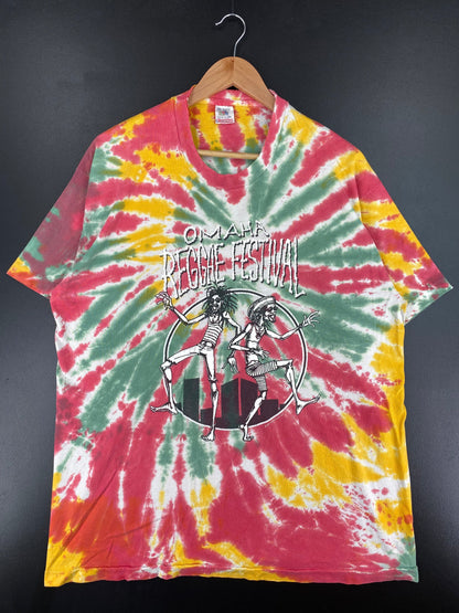 90's OMAHA REGGAE FESTIVAL Made in USA Size XL Vintage Music T-Shirt / G1159T
