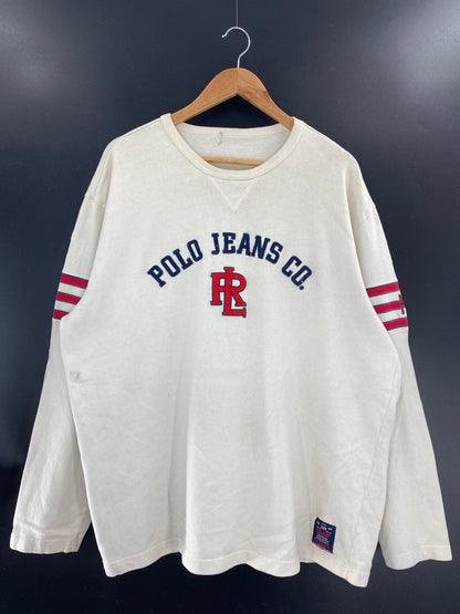 Vintage POLO JEANS RALPH LAUREN Size Approx.XL Sweat-shirt / E9840S