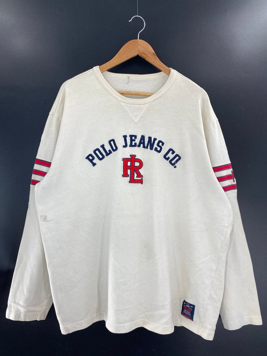 Vintage POLO JEANS RALPH LAUREN Size Approx.XL Sweat-shirt / E9840S