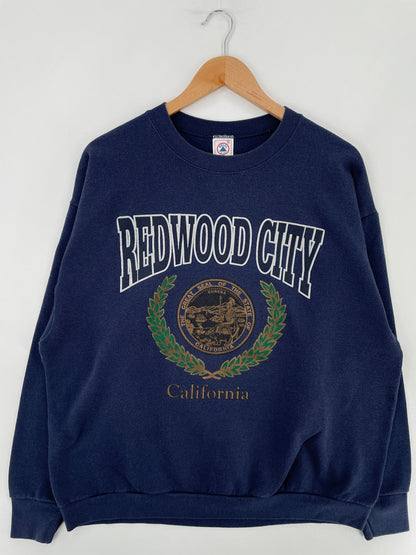 90's REDWOOD CITY Made in USA Size XL Vintage College Sweat-Shirt / G1232S