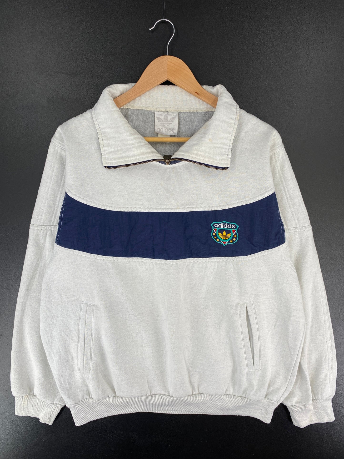 90's ADIDAS Size Approx XL Vintage Half-zip Sweat-Shirt / G3359S