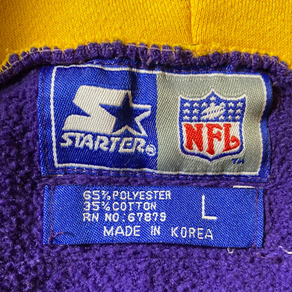 90’s STARTER x MINNESOTA VIKINGS Size XL Vintage NFL Hoodie Sweat-Shirt / F6220S