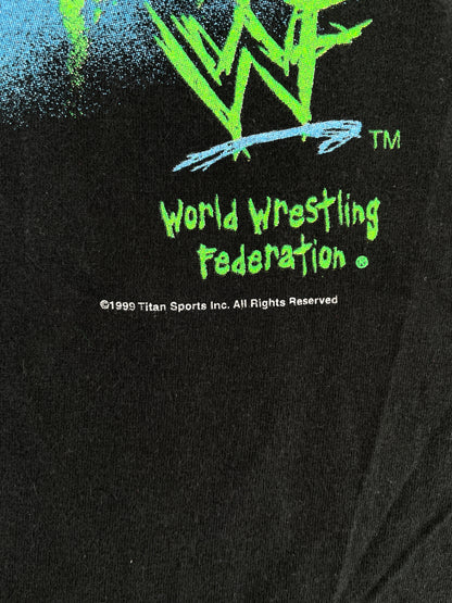 1999 THE ROCK WWF Size L Vintage WWF T-shirt / E7730T