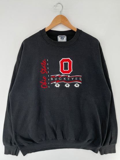 90's OHIO BUCKEYES Made in USA Size XL Vintage College Sweat-Shirt / F904S