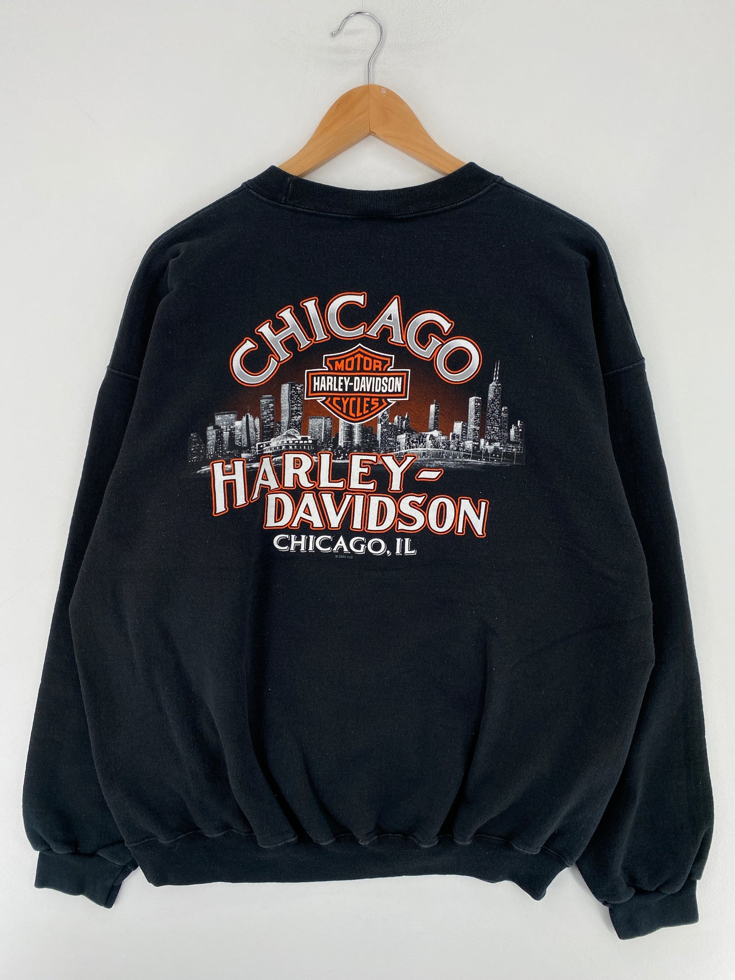 2003 HARLEY DAVIDSON CHICAGO Size L Vintage Racing Sweat-shirt / E9165S