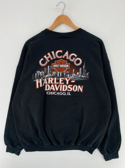 2003 HARLEY DAVIDSON CHICAGO Size L Vintage Racing Sweat-shirt / E9165S