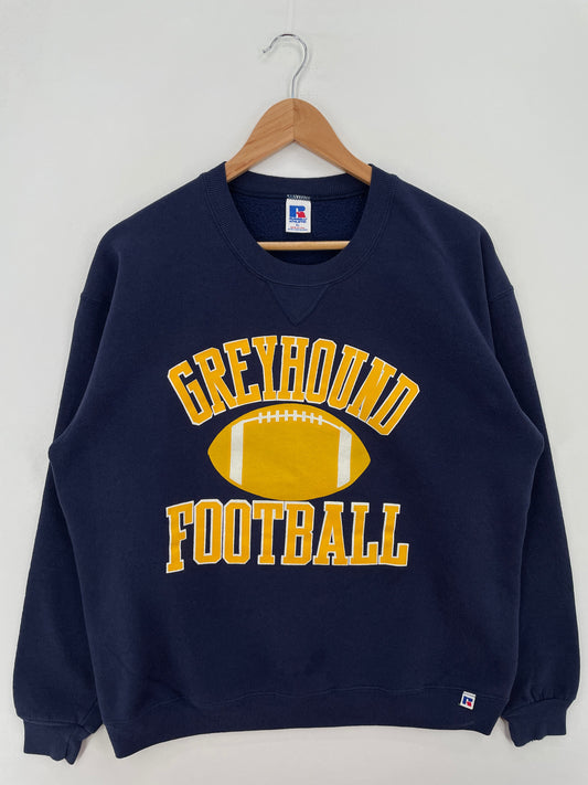 90's RUSSELL x GREYHOUND FOOTBALL Made in USA Size XL College Sweat-Shirt / F3992S