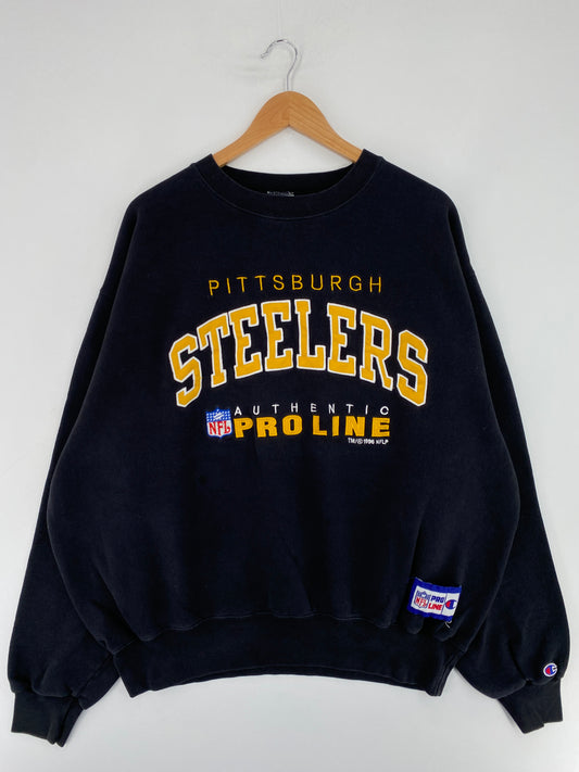1996 CHAMPION x PITTSBURGH STEELERS Size XXL NFL Sweat-Shirt / E8324S