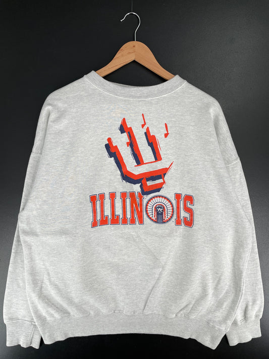 90’s ILLINOIS ILLINI Size XL College Sweat-Shirt / G4753S