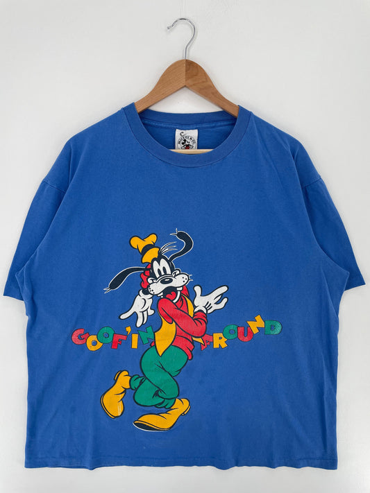 90’s DISNEY GOOFY Size No Tag(Approx.XXL) Vintage T-Shirt / G3351T