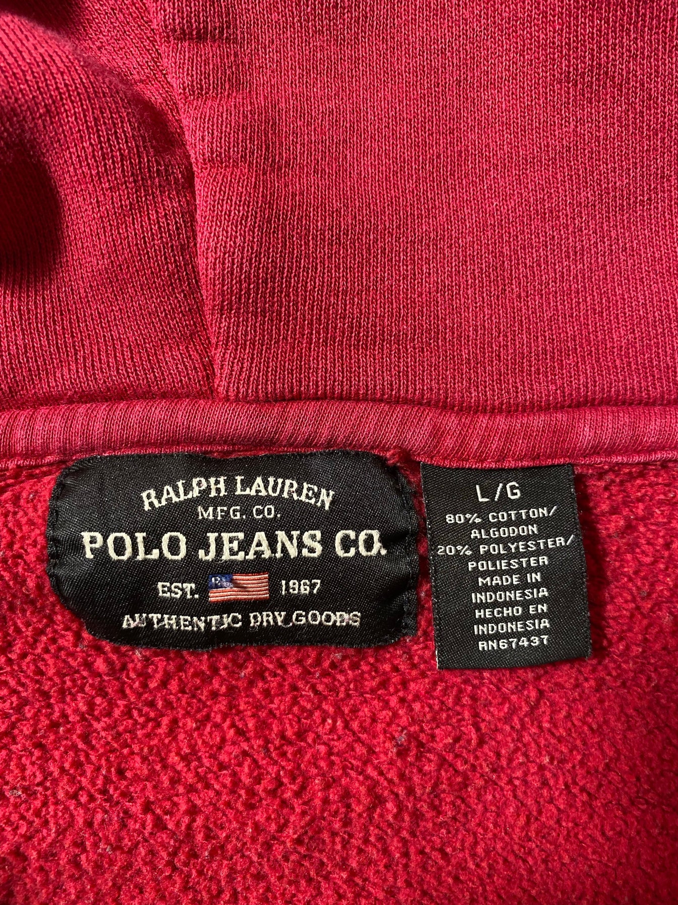 Vintage POLO JEANES Size L Vintage Hoodie Sweat-shirt / E9836S