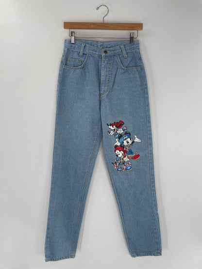 90's DISNEY MICKEY MINNIE GOOFY Made in USA Size W28xL29 Vintage Denim Pants / E7130P