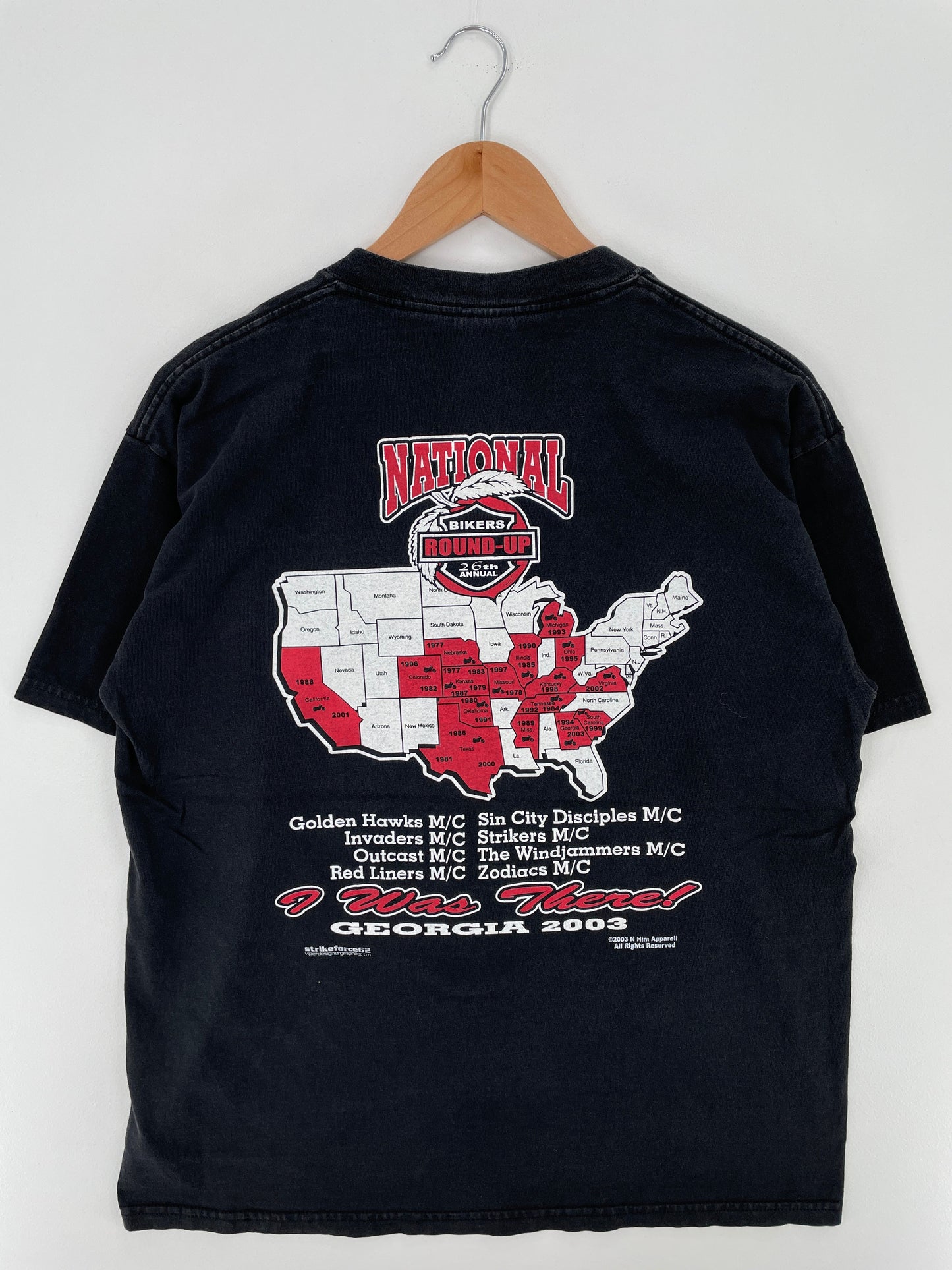 .2003 NATIONAL BIKERS ROUND x GEORGIA Size L Vintage T-shirt / E9138T