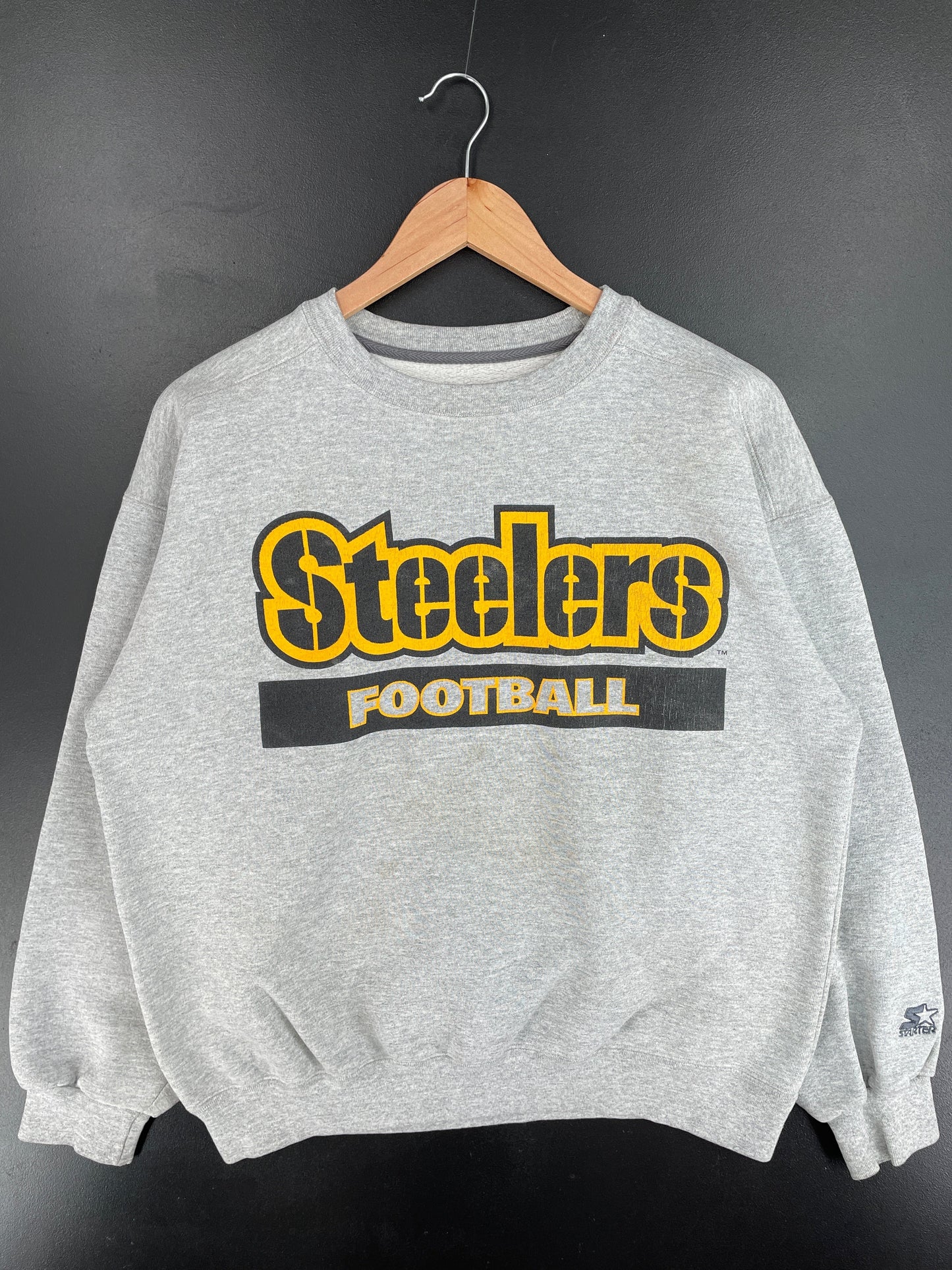 90's STARTER x PITTSBURGH STEELERS Made in USA Size L Vintage NFL Sweat-Shirt / F5750S