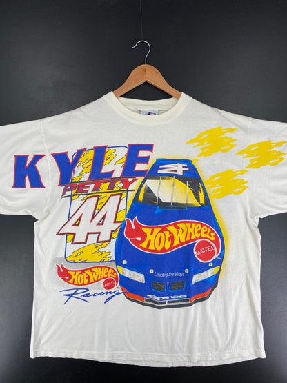 1997 HOT WHEELS KYLE PETTY Made in USA Size XL Vintage Racing T-Shirt / F476T