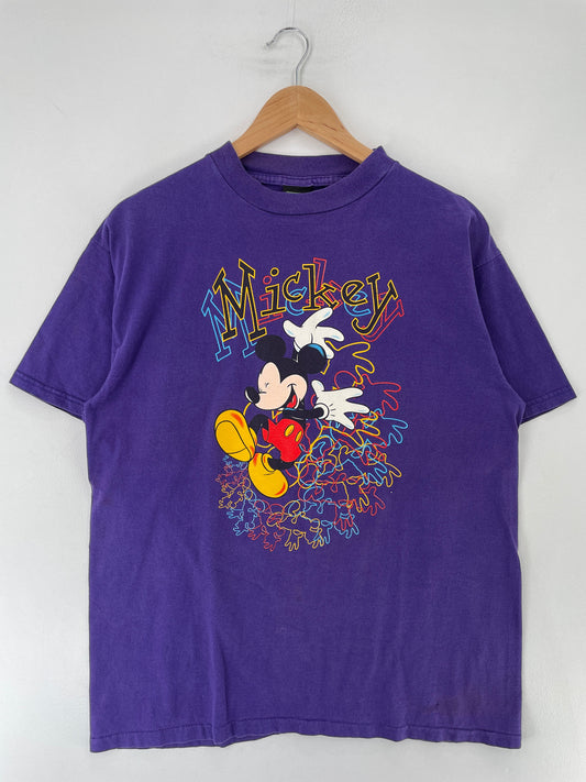 90's DISNEY MICKEY Size L Vintage T-Shirt / G3137T