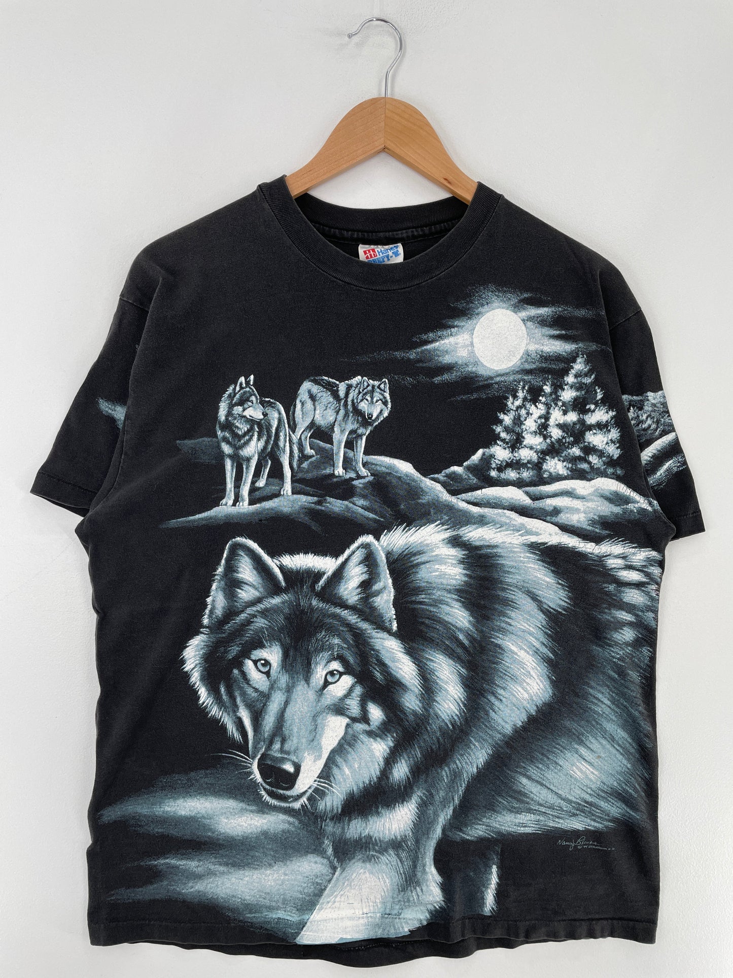 90's WOLF Made in USA Size L Vintage Animal T-shirt / G2625T