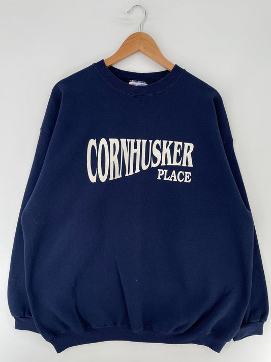 00' CORNHUSKER Size XXL Vintage College Sweat-shirt / F7934S