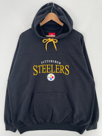 Vintage PITTSBURGH STEELERS Size Approx.XXL NFL Hoodie Sweat-shirt / F2629S