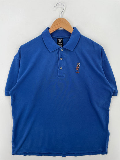 .1996 LOONEY TUNES COYOTE Size L Vintage Polo Shirt / E7416T