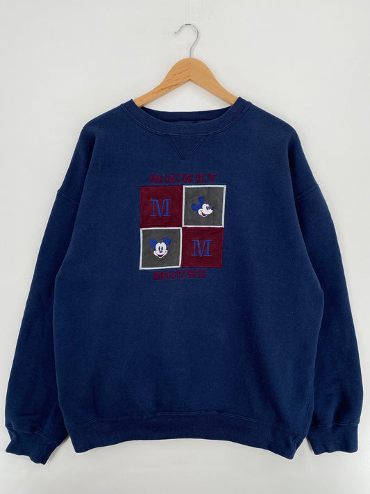 90's DISNEY MICKEY Size No tag (Approx.XL) Vintage Sweat-shirt / F6033S