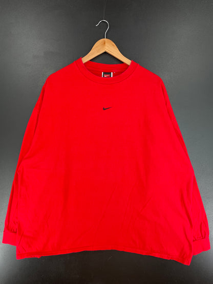 00' NIKE CENTER SWOOSH Size XXL Vintage Long Sleeve T-shirt / E9935T