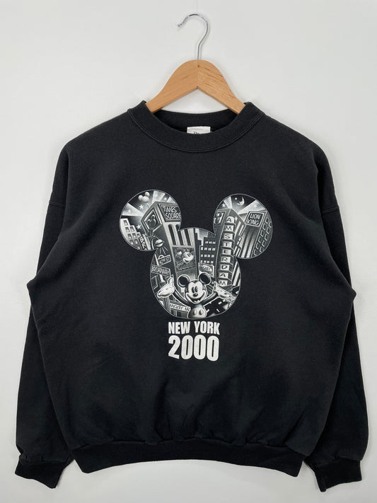 2000 DISNEY MICKEY x NEW YORK Made in USA Size L Vintage Sweat-Shirt / F6031S
