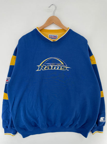 90’s STARTER x ST. LOUIS RAMS Size XL NFL Sweat-Shirt / F702S