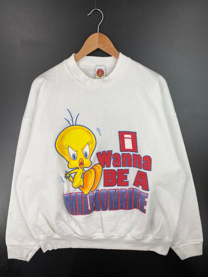 2001 LOONEY TUNES TWEETY Size XXL Vintage Sweat-shirt / F4754S