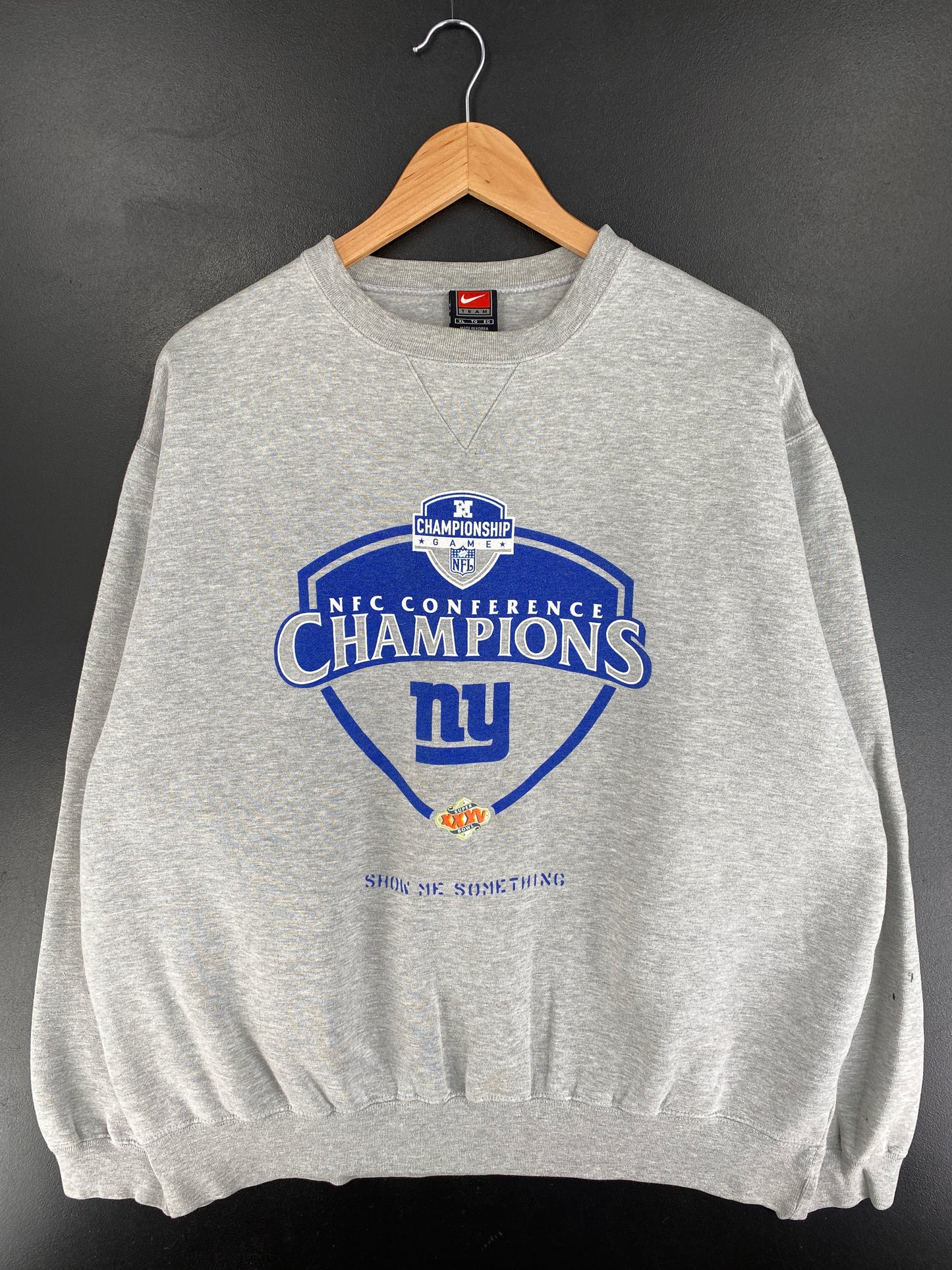 00' NIKE NEW YORK GIANTS Size XL Vintage NFL Sweat-Shirt / E9383S