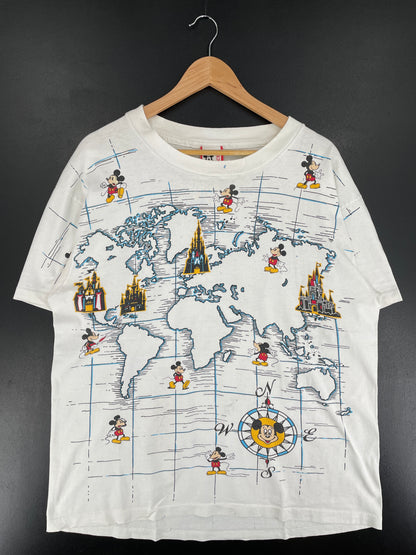 90's DISNEY MICKEY Made in USA Size Approx.XL Vintage T-Shirt / F599T