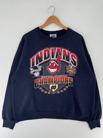 1996 CLEVELAND INDIANS Made in USA Size XL Vintage MLB Sweat-shirt / F105S