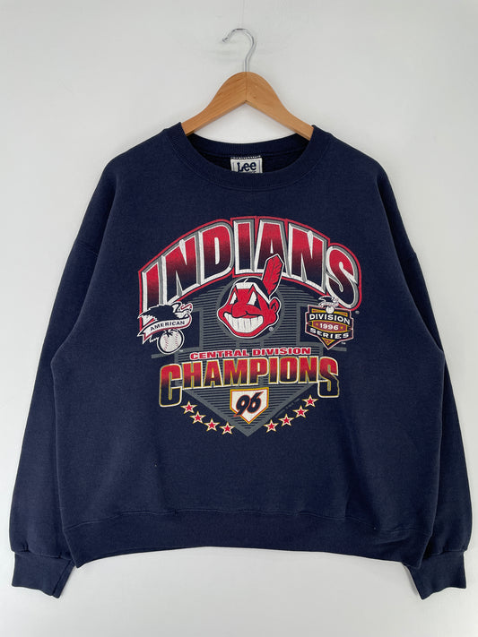 1996 CLEVELAND INDIANS Made in USA Size XL Vintage MLB Sweat-shirt / F105S
