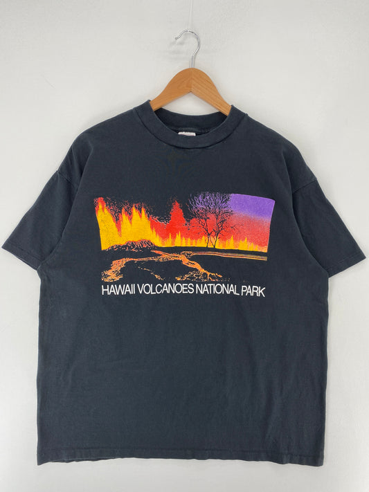 90's HAWAII VOLCANOES NATIONAL PARK Made in USA Size XL Vintage T-Shirts / E9447T