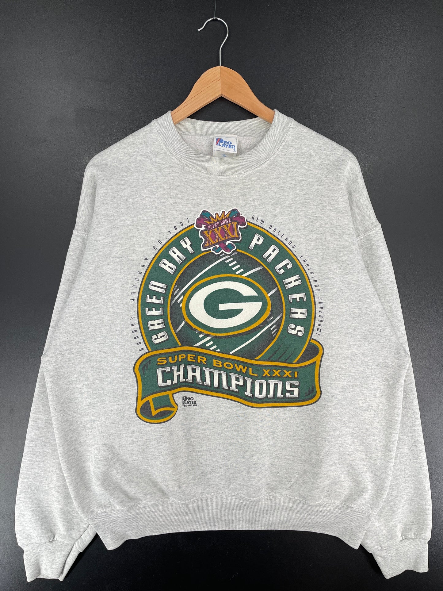1997 GREEN BAY PACKERS Made in USA Size XL Vintage NFL Sweat-Shirt / F3457S