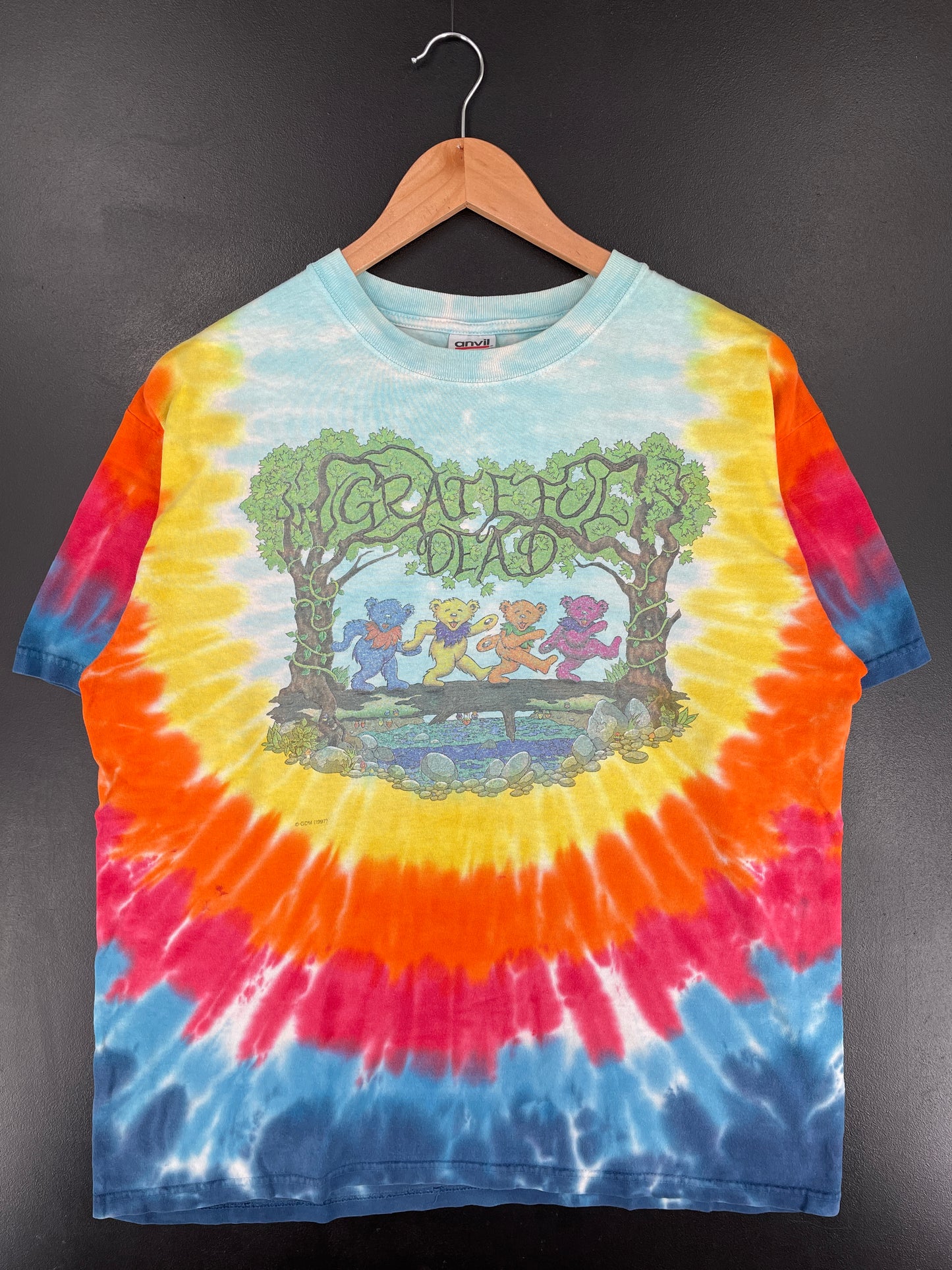 1997 GRATEFUL DEAD Size L Vintage Music T-shirt / E8438T