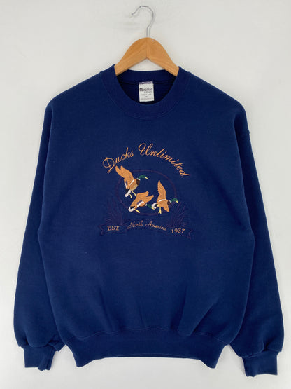90's DUCKS UNLIMITED Made in USA Size M Vintage Animal Sweat-Shirt / F266S