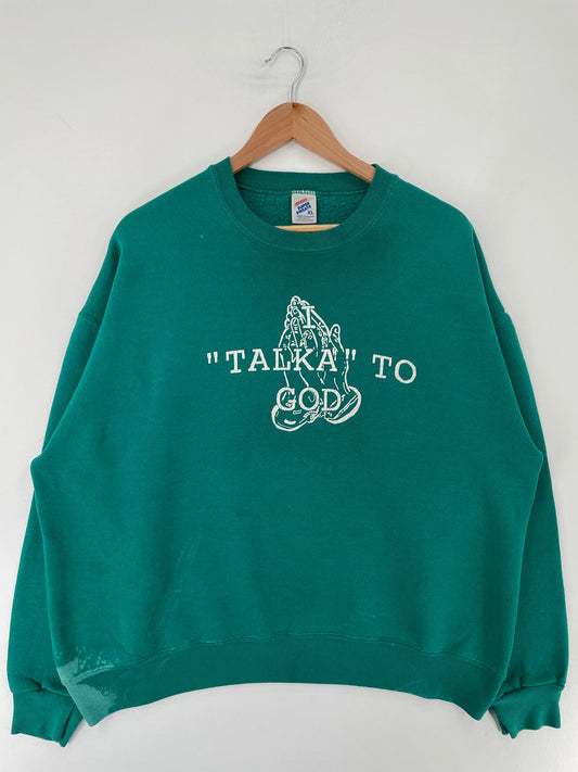 90's I TALKA TO GOD. Made in USA Size XL Vintage Sweat-shirt / F6288S