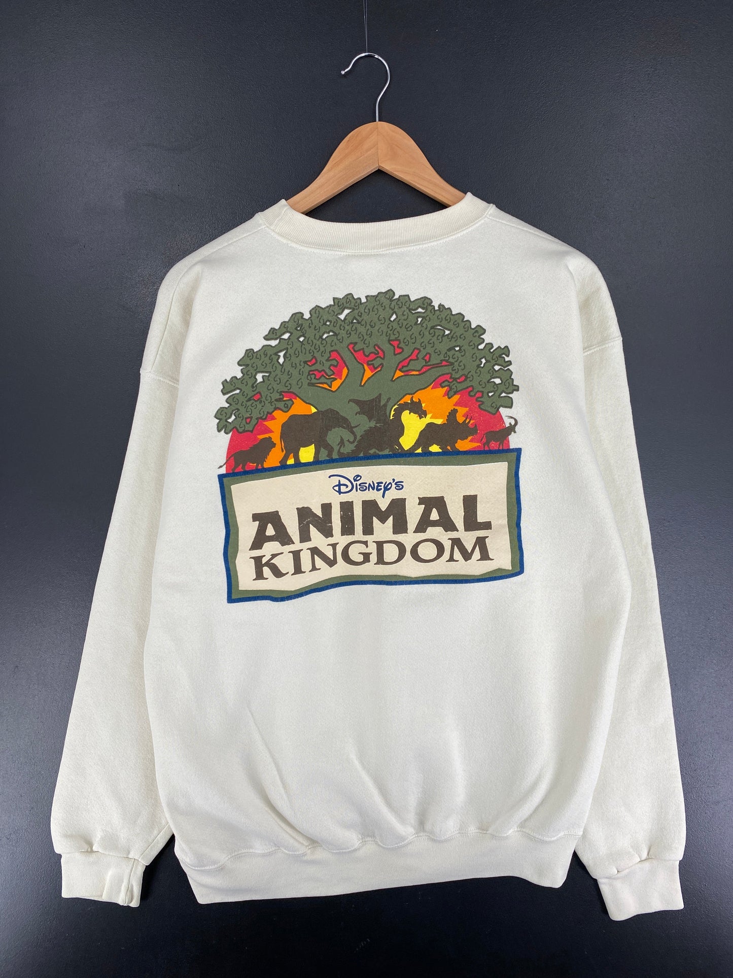 00' DISNEY ANIMAL KINGDOM Made in USA Size L Vintage Sweat-Shirts / F6978S