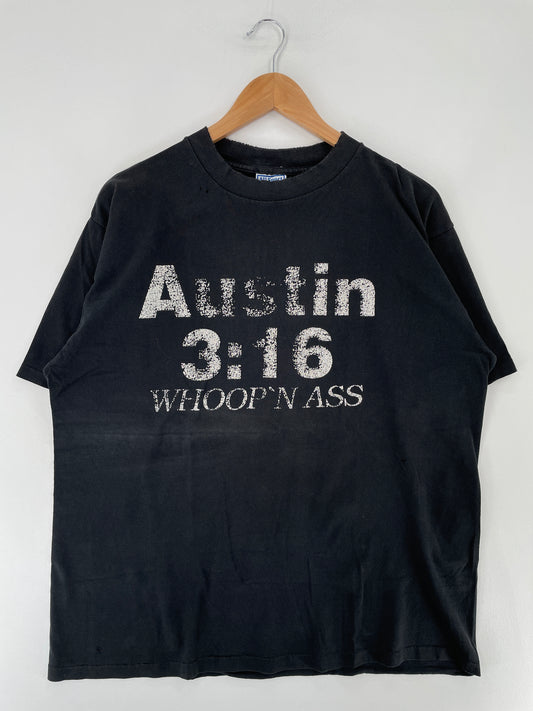 90's AUSTIN 3:16 Made in USA Size XL Vintage WWF T-shirt / E7733T