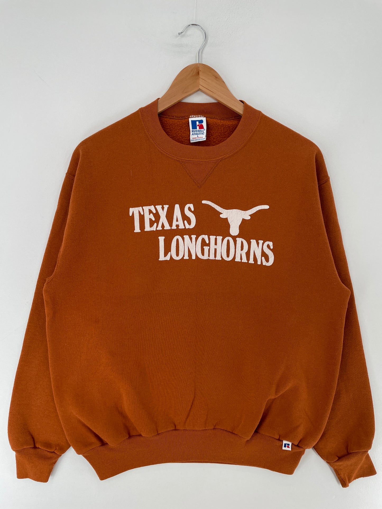 90's RUSSELL x TEXAS LONGHORNS Made in USA Size L Vintage College Sweat-shirt / E9904S