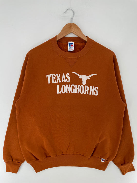 90's RUSSELL x TEXAS LONGHORNS Made in USA Size L Vintage College Sweat-shirt / E9904S