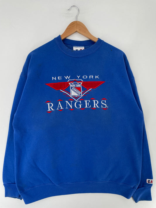 90's NEW YORK RANGERS Made in USA Size L Vintage NHL Sweat-Shirt / F452S