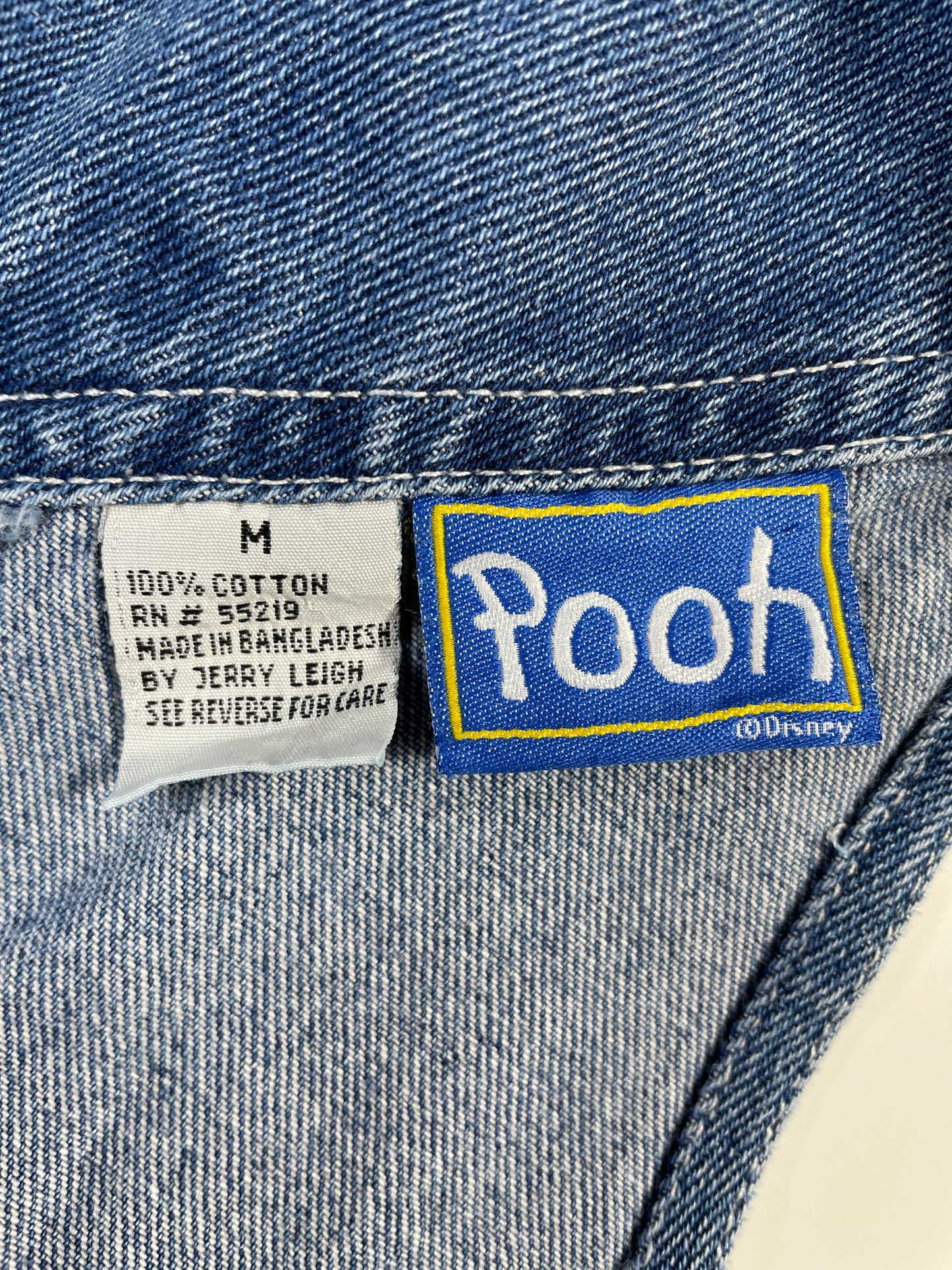 00' DISNEY WINNIE THE POOH Size M Vintage Denim Overall / E7843P
