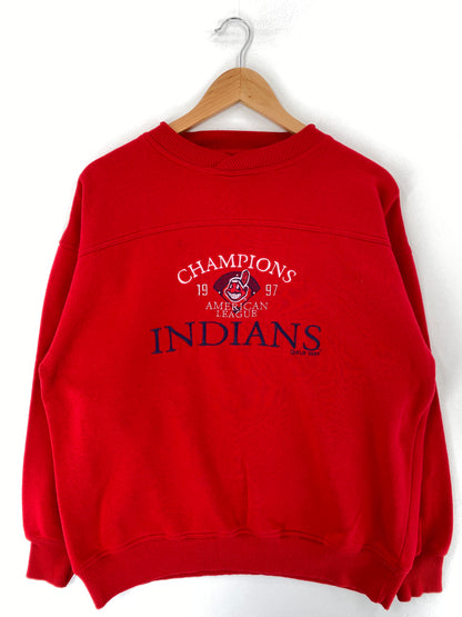 1997 CLEVELAND INDIANS Size M Vintage MLB Sweat-shirt / E7606S