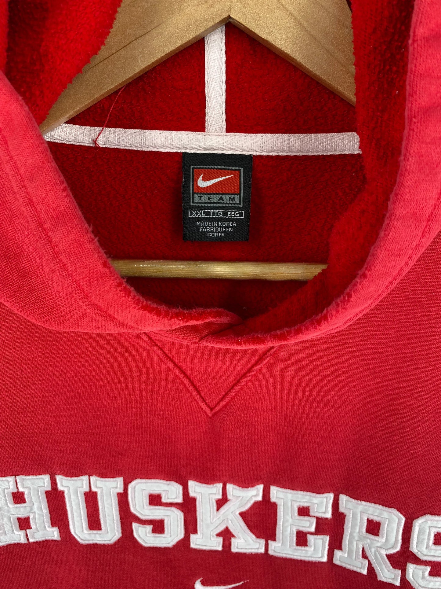 00' NIKE x NEBRASKA HUSKERS Size XXL Vintage College Hoodie Sweat-Shirt / F6982S