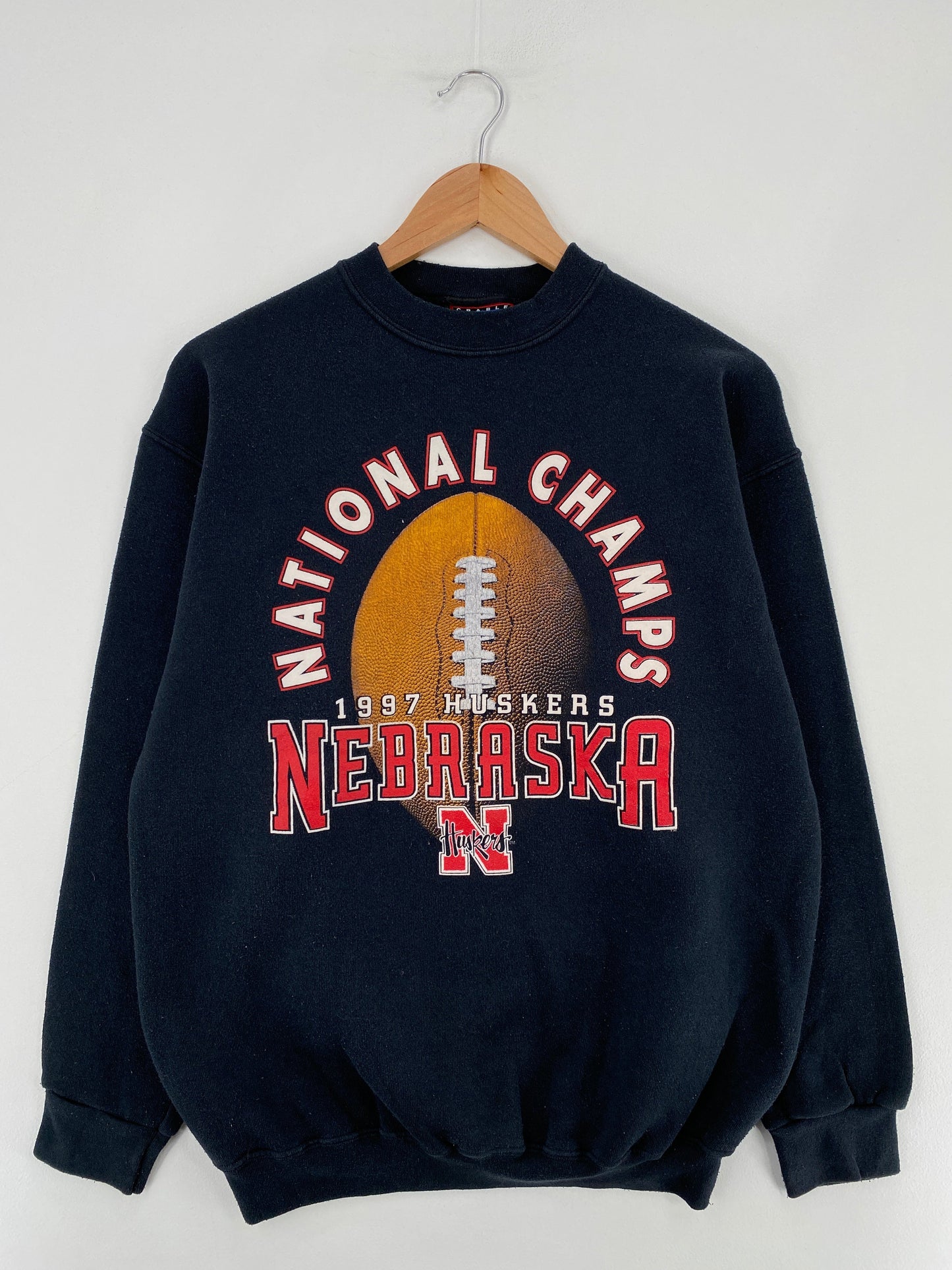 1997 UNIVERSITY OF NEBRASKA Made in USA Size M Vintage College Sweat-shirt / F2899S