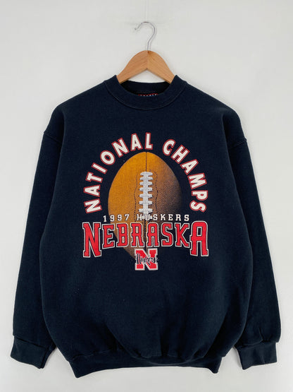 1997 UNIVERSITY OF NEBRASKA Made in USA Size M Vintage College Sweat-shirt / F2899S