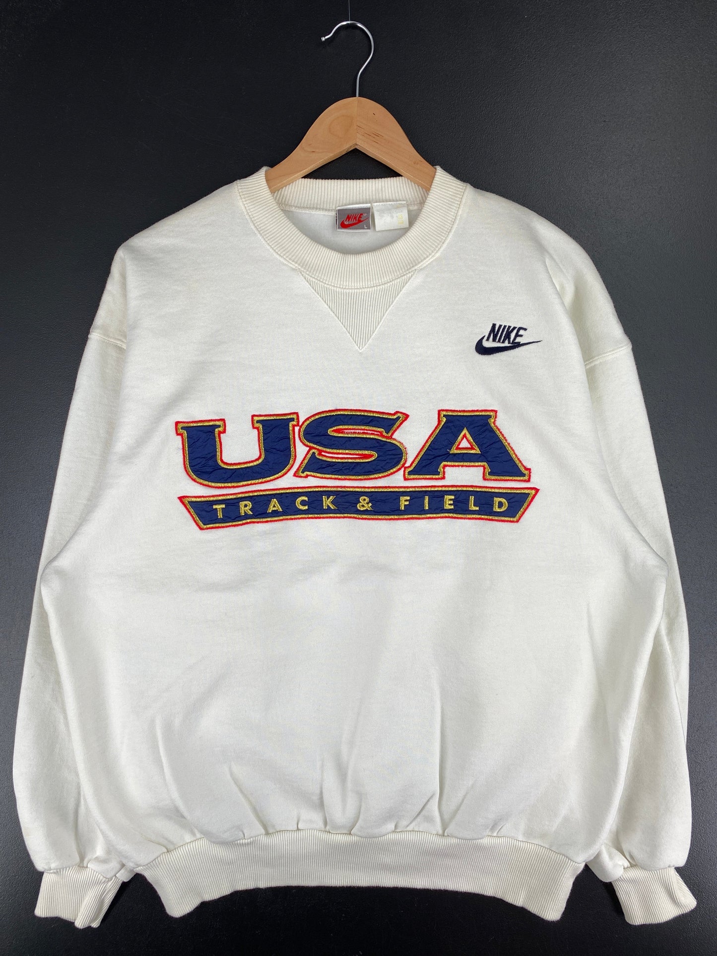 90's NIKE SILVER TAG USA TRUCK & FIELD Size L Vintage Sweat-shirt / E9142S